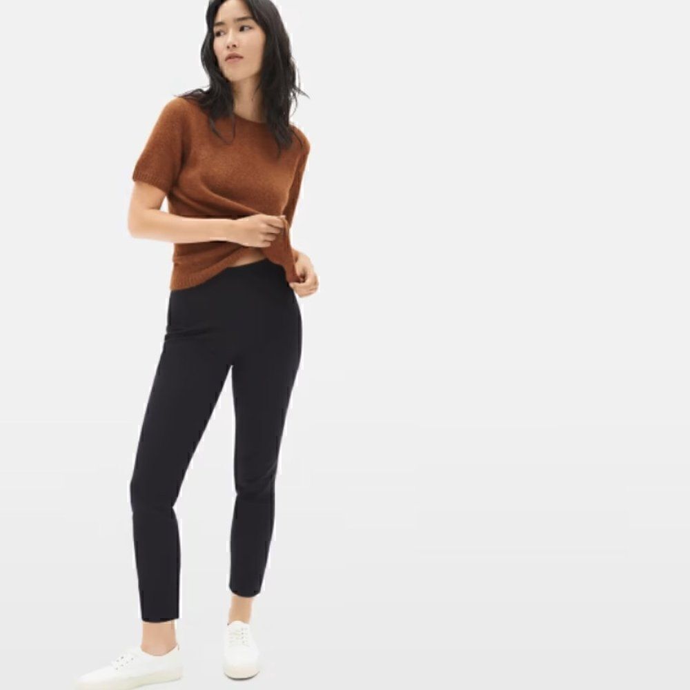 Everlane Women's The Side-Zip Stretch Cotton Pant Size 2 in Black